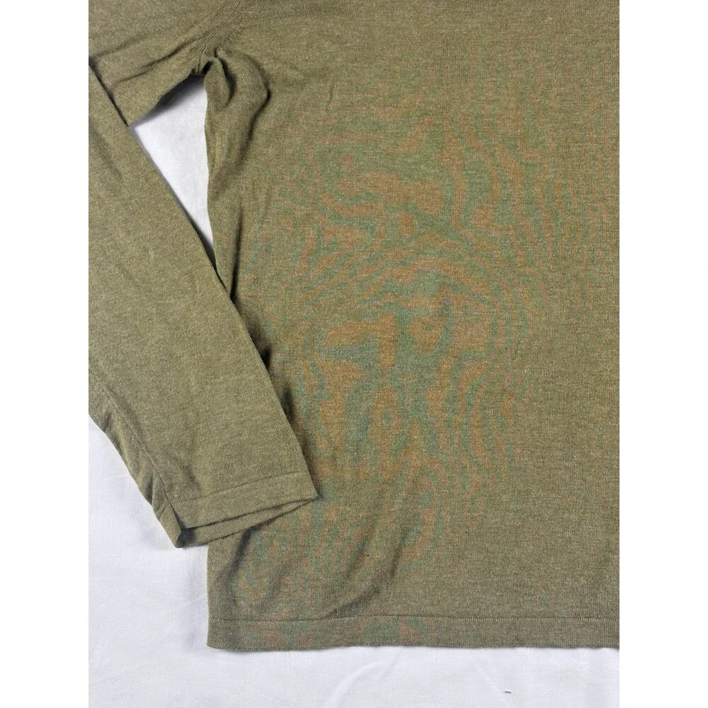 Banana Republic Mens Luxury Blend Sweater L Green Silk Cashmere Cotton Crewneck